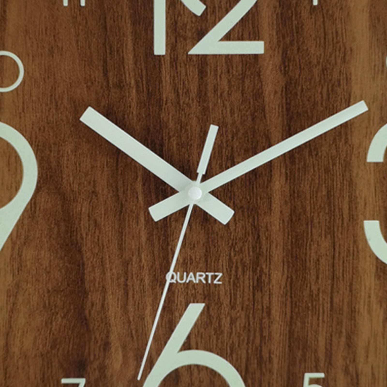 Lighting Home Decor Wall Clocks - 30cm Square Wall Clock ,Luminous Wooden