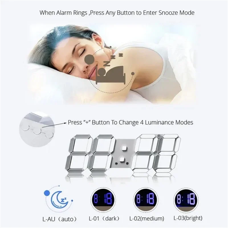 Decoration for Bedroom 3D Digi - Lighting Home Decor Wall Clocks review and price