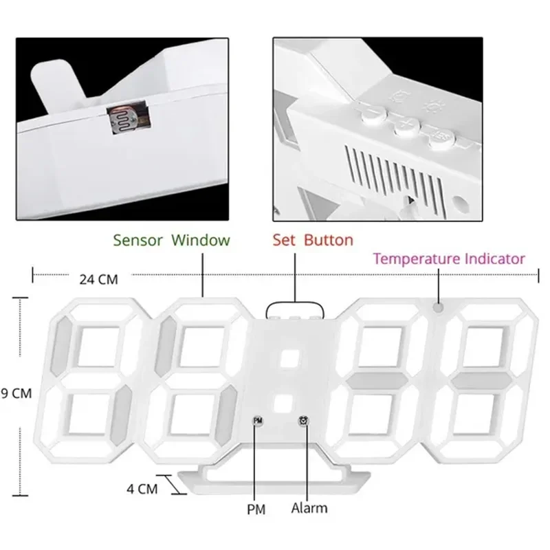 Decoration for Bedroom 3D Digi - Lighting Home Decor Wall Clocks review and price
