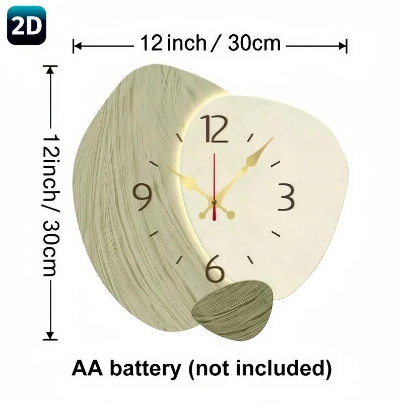 2D Flat, Wooden Silent Wall Cl - Lighting Home Decor Wall Clocks review and price