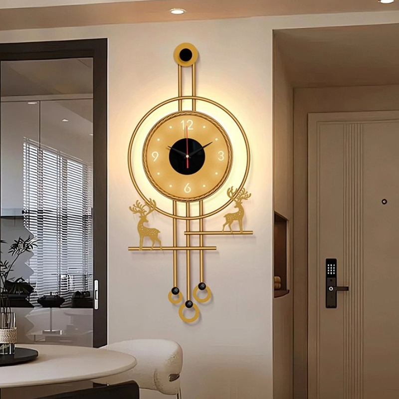 Modern TV Background Wall Mute - Lighting Home Decor Wall Clocks review and price