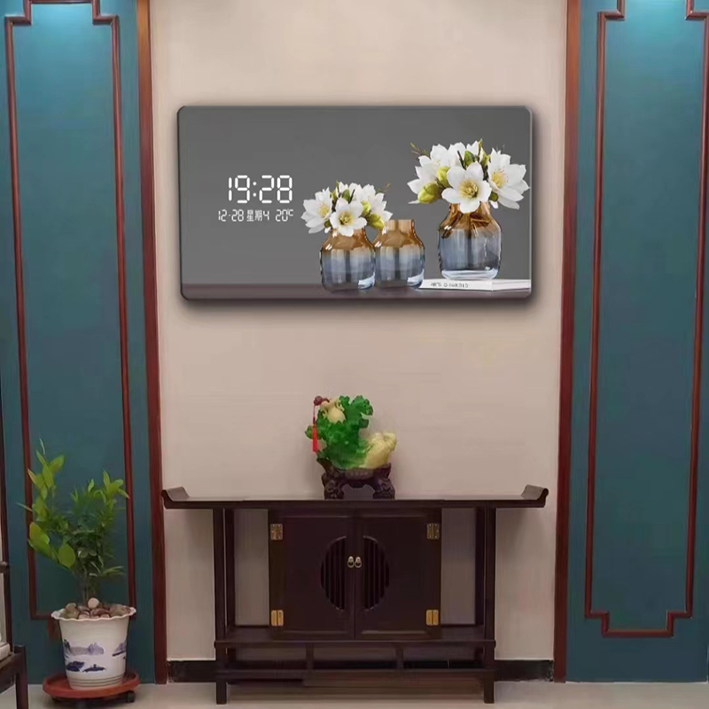 Large Size Flower Pattern Digi - Lighting Home Decor Wall Clocks review and price