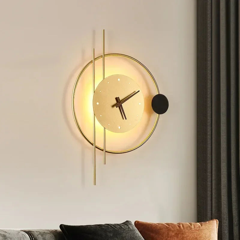Modern LED Wall Lamp Clock Sco - Lighting Home Decor Wall Clocks review and price