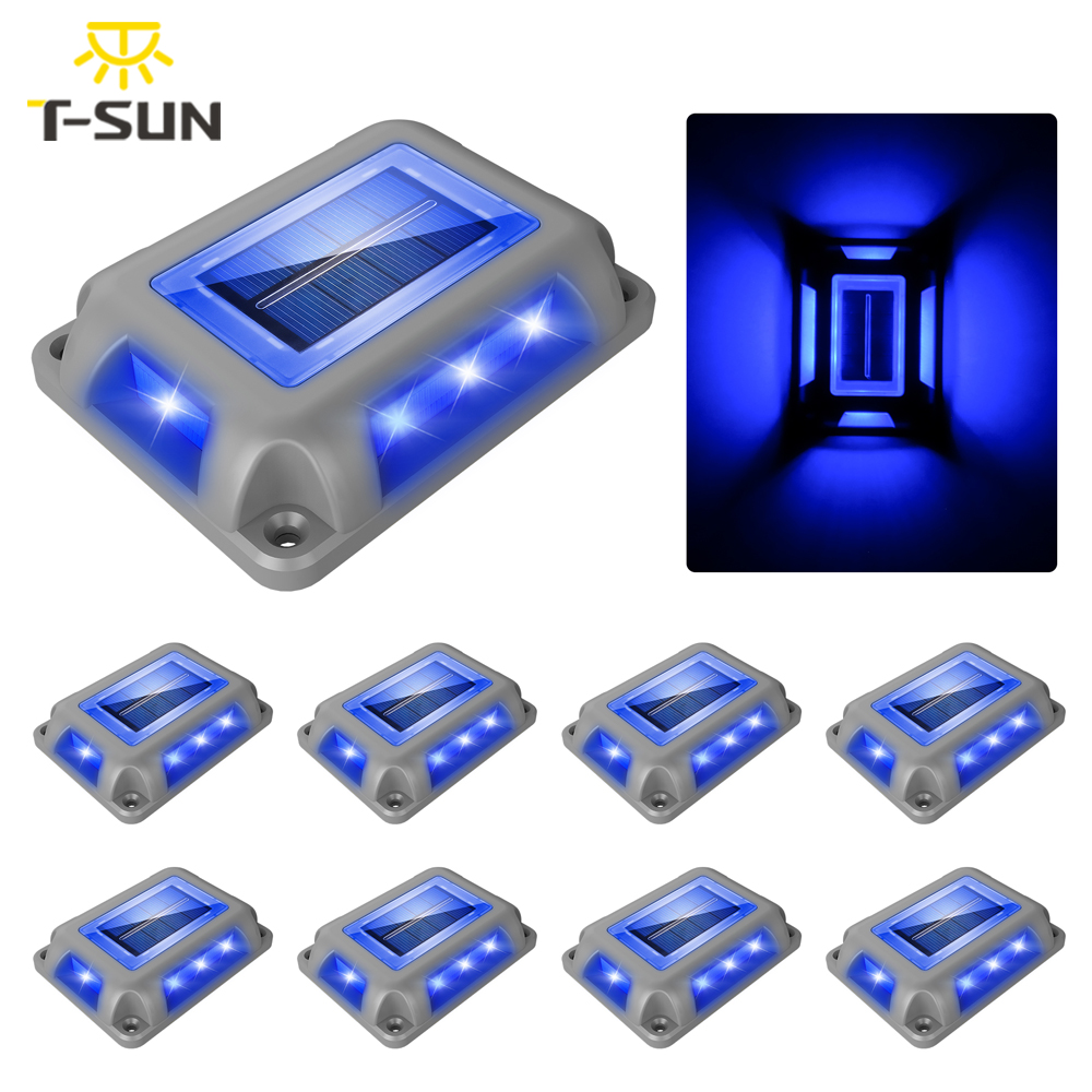 8PC Blue Light Solar Light Out - Lighting Decor Sunrise review and price
