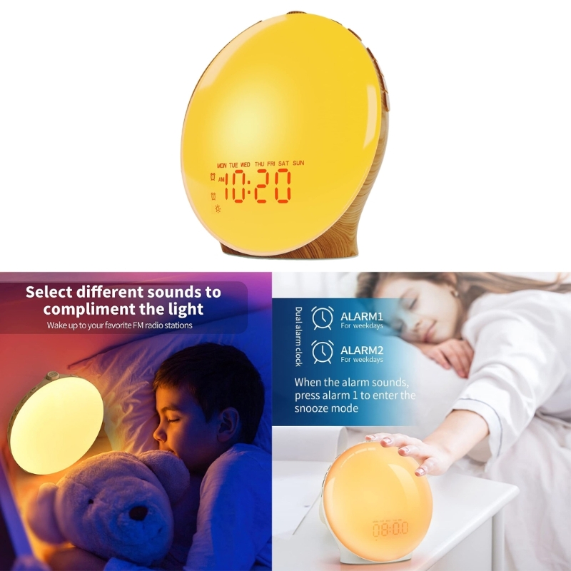 Wake Up Light with Wood Grains - Lighting Decor Sunrise review and price