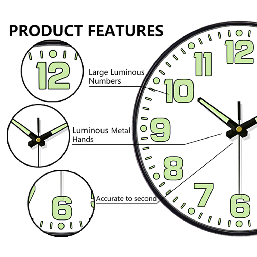 Luminous Wall Clock Light In D - Lighting Home Decor Wall Clocks review and price
