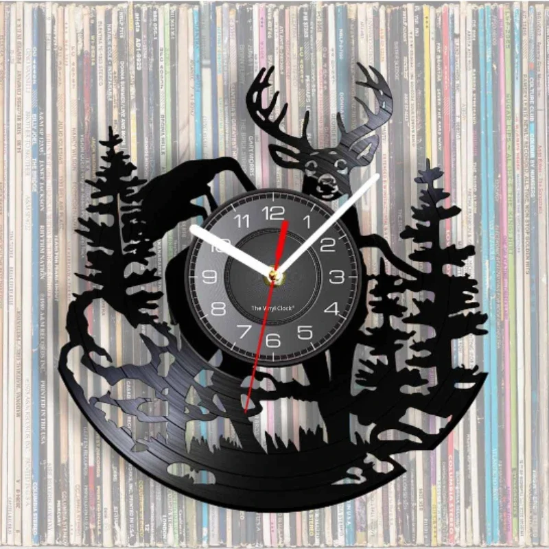 Forest Deer Vinyl Record Wall  - Lighting Home Decor Wall Clocks review and price