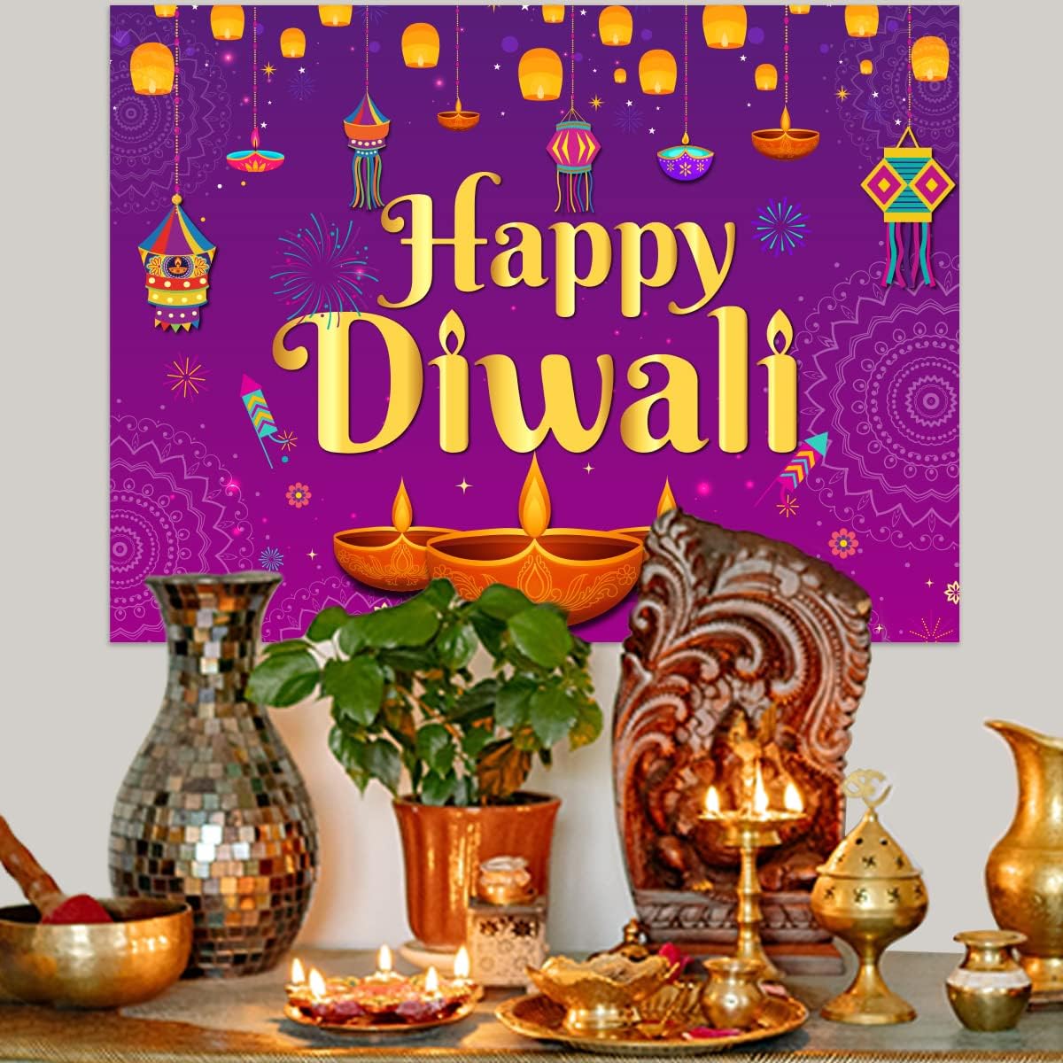 Happy Diwali Backdrop 5x7ft Wa - Decor Lighting India review and price