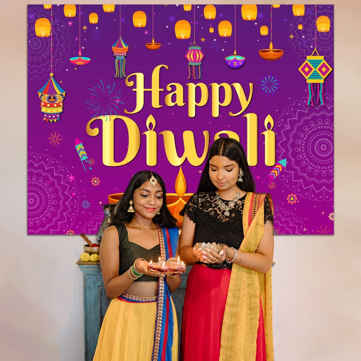 Happy Diwali Backdrop 5x7ft Wa - Decor Lighting India review and price