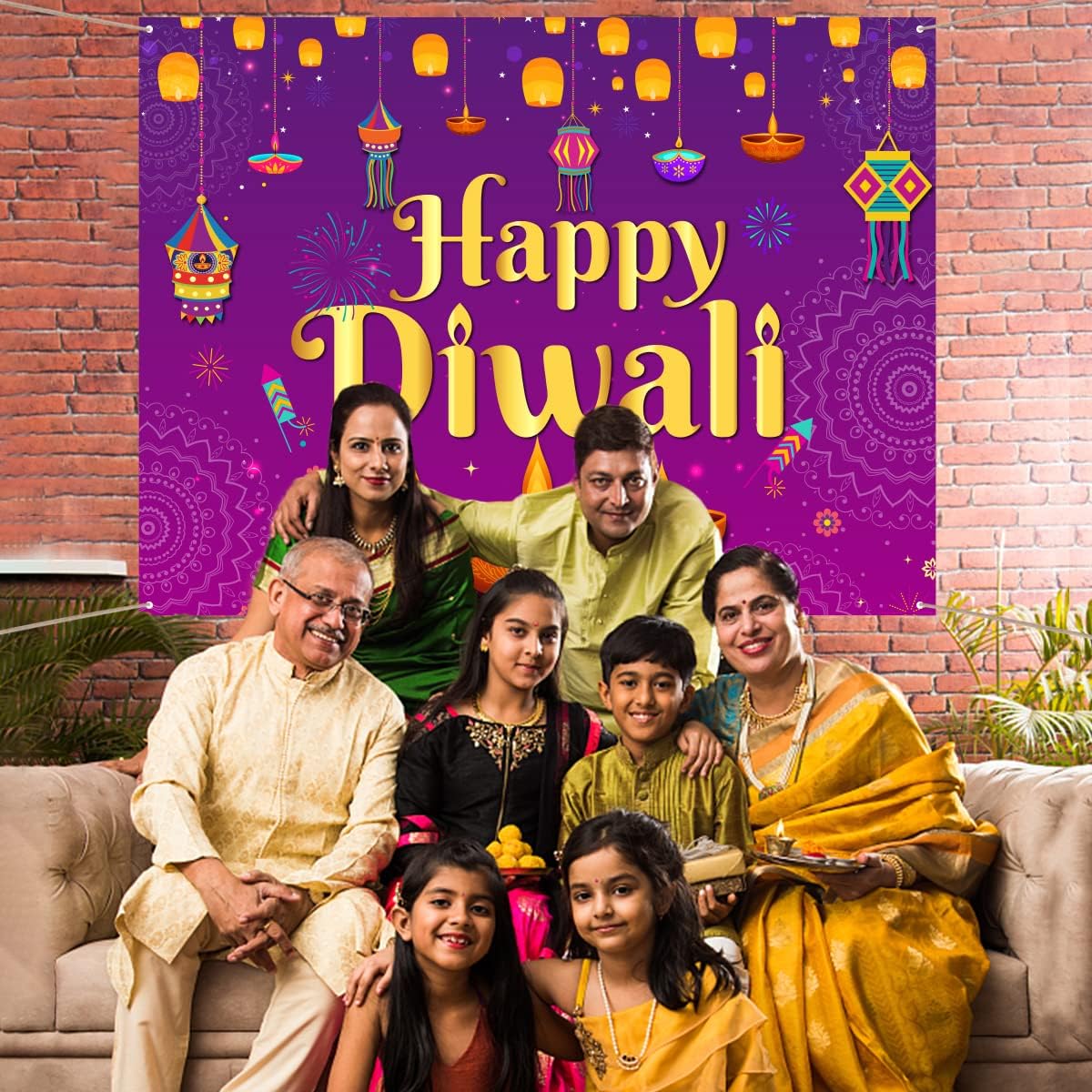 Happy Diwali Backdrop 5x7ft Wa - Decor Lighting India review and price