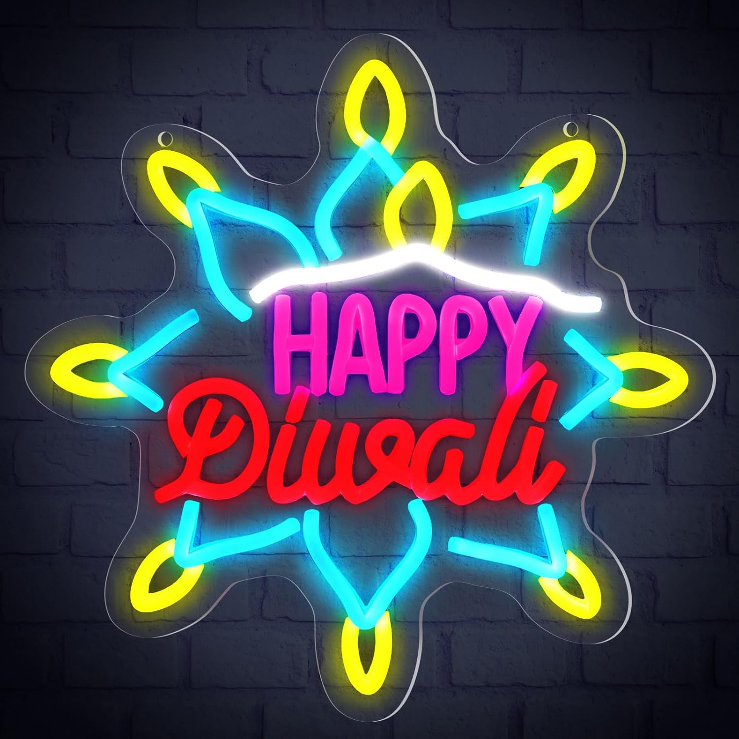 Happy Diwali Neon Sign LED Mar - Decor Lighting India review and price